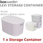 1 x Levi Storage Container w Lid 38x28CM Laundry Basket Hamper Box Bin Plastic