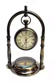 Nautical Ship Table Clock Desk Clock Maritime Compass with Antique Hanging Watch