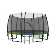 Kahuna 12ft Twister Springless Trampoline - Rainbow