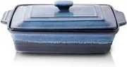 Ceramic Casserole Dish with Lid, Covered Rectangular Casserole Dish Set, Lasagna