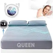 Grounding Sheets Queen Size, 95% Organic Cotton + 5% Pure Silver Fiber, Grounding Sheet Earth Connected Bedding (Queen - 60"x 80"x 13" Gray) Fitted Earth Sheets with Grounding Cord