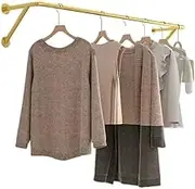 Wall Mounted Clothes Rack Bar Sturdy Installed Clothes Hanger Expands Space Closet Rod for Organize and Display Hanging Clothes