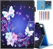 iPad Mini Case, Mini 2 3 4 Mini 5 Case Cover, MOKASE Leather Smart Kickstand Case Flip Wallet Protective Case Compatible with Apple iPad Mini 1 2 3 4 Mini 5 2019, Purple Butterflies