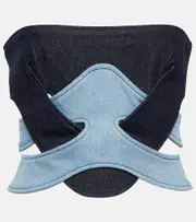 [Dion Lee] Dion Lee Strapless denim corset top AU 14 blue