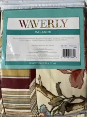 Waverly Charleston Chirp Papaya Kristy Window Valance 50'' x 16'' Flowers Birds