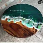 24" Epoxy River Table Round Coffee Table Unique Decor Piece Modern Furniture