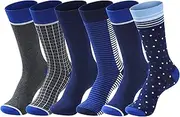 [GLENMEARL] 6 Pack Dress Socks for Men, Classic Patterned Soft Comfortable Casual Business Socks