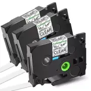 TZ-131 TZe-131 Black on Clear Label Tape 12mm For Brother P-touch PT-H100 3Packs