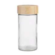 Appetito Glass Round Spice Jar with Bamboo Lid