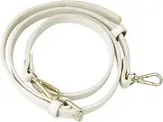 [KONTONTY] Creative Adjustable PU Bag Strap for Women Replacement Shoulder Bag Accessory White with Golden Buckle