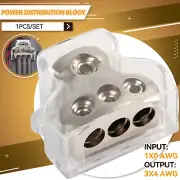 0 Gauge to 4 gauge 3 way Set Screw Ground Distribution Block AWG