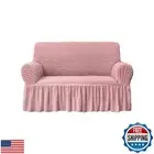 NICEEC Loveseat Slipcover Pink Loveseat Cover 1 Piece Easy Fitted Sofa Couch