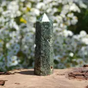 3.5in 92g Prehnite Crystal Tower Epidote Rutile Namibia