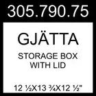 IKEA GJÄTTA Storage Box With Lid Velvet Dark Blue 12 ½x13 ¾x12 ½" 305.790.75