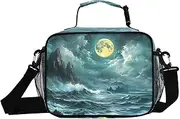 Landscape Scary Ocean Insulated Lunch Box for Women Men - Ideal for Work, Picnics - Includes Adjustable Shoulder Strap
