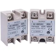 TWTADE 2PCS SSR-40 DA 40A DC 3-32V to AC 24-480V SSR Single Phase Solid State Re