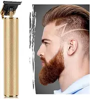 Electric Hair Clippers Cordless Rechargeable Grooming Kits T-Blade Close Cutting Trimmer for Men Gap Baldhead Beard Shaver Barbershop Professional (Gold)