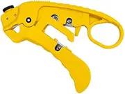Simply45 Professional Adjustable LAN Cable Stripper & Cutter for Shielded & Unshielded Cat7a/6a/6/5e UTP/STP - Includes Wire Straightener Comb - Yellow - S45-S01YL