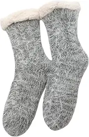 [SAFIGLE] Fuzzy Winter Floor Socks for Women Non Slip Slipper Socks Warm Cozy for Home Use Christmas present for Loved Ones with Fine Stitching