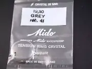 Mido Vintage Watch Crystal Ref#41 Grey Tension Ring Permafit Waterproof NOS