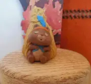 HALLMARK MERRY MINIATURE THANKSGIVING 1990 Indian Chipmunk asleep by Haystack