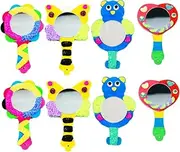 ERINGOGO 1 Set 10pcs DIY Wooden Mirrors for Unfinished Handheld Craft Painting Safe and Fun Birthday Present for Patterns for Creative Projects