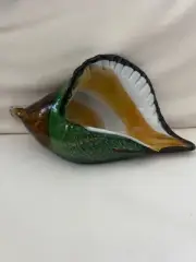 Sea Shell Conch Art Glass Paperweight Figurine Vintage Murano Style "Beautiful"