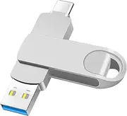 USB Stick 512 GB USB C Stick Dual 2-in-1 Type A & Type C OTG Memory Stick Waterproof USB-C Stick Metal USB 3.0 Stick USB Flash Drive for Android Type C Mobile Phone, Tablet, Computer