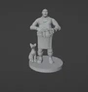 Half Orc Barkeep Commoner NPC 28mm Scale DND D&D Tabletop Mini
