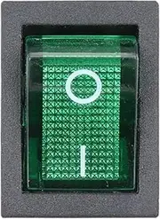 KLVN 1pcs 2 Position ON-Off Rocker Toggle Switch AC 125V/10A, 250V/6A with LED Light DPST 4 Pins 6Pcs KCD1-4-201N(Green)