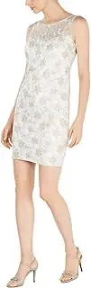 [Calvin Klein] Womens CD9B14T7 Sleeveless Lace Sheath with V Back Dress Sleeveless Dress - Multi