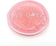 IVF Ice Pack - Ivy Dayz Round Cold Gel Bead Compress | Alleviate Fertility Injection Pain & Discomfort | Reusable, Plush Cool Pack with Velvet Drawstring Storage Bag
