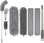 Dusters for Cleaning High Ceiling Fan, Microfiber Duster with Extension Gray