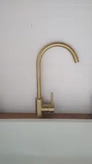 Brushed gold kitchen sink mixer SOLID BRASS Watermark SWIVEL TAP FAUCET