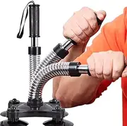MOVEMINT Anchored Power Twister - Arm Wrestling Resistance Spring Bar Exerciser for Biceps, Forearms, Shoulders, Chest