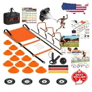 Portable Agility Training Set for All Sports - Includes Ladder, Hurdles & Cones