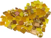 Mosaic Tiles Bulk 220G Mixed Golden Crystal Glitter Glass Assorted Irregular Sha