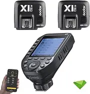 Godox XProII XProII-C XProIIC Trigger with 2×Godox X1R-C Receiver for Canon, Godox Flash Wireless Transmitter TTL 2.4G HSS 1/8000S Bluetooth Connection, Large Screen Trigger for Canon EOS Cameras