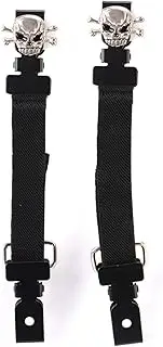 Milwaukee Leather MLA Motorcycle Biker Elastic Bungee for Chaps or Pants in Various Emblems (Set of 2)