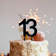 Acrylic Black Age 13 Cake Topper