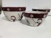 Snowman Snowflake Nesting Bowls (3) St. Nicholas Square, Yultide New