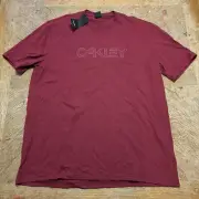 NWT Oakley Mens Meshed B1B Burgandy Tee Short Sleeve Casual T-Shirt XX-Large XXL