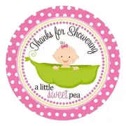 Sweet Pea in a Pod Baby Shower Stickers Labels by Adore By Nat - Thank You for