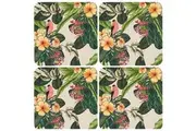 Maxwell & Williams: The Blck Pen Frangipani Cork Back Coaster - Set of 4 (10.5cm)