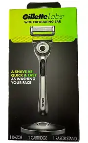 GILLETTE LABS RAZOR SET INCLUDES 1 RAZOR, 1 STAND & 1 CARTRIDGE