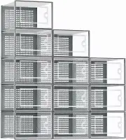 Stackable Clear Shoe Storage Boxes, 12 Pack, Fits Women's Size 10, Grey