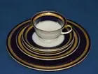 New ROSENTHAL Germany Cobalt Blue Gold Encrusted EMINENCE 5 Pieces Place Setting