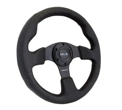 NRG Steering Wheel Race Leather with BLACK STITCH 320mm Type-R Style RST-012R