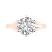 Rose Gold Solitaire Promise Ring, 3 ct Round Cut Simulated Diamond