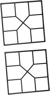 Toddmomy Floor Tile Mould DIY Pavement Mold Set for Concrete Garden Reusable Plastic Path Maker Easy Cleaning